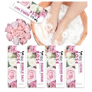 NBC beautilab Bubble Spa Rose Bubble salt ,massage mask,sugar scrub, lotion set
